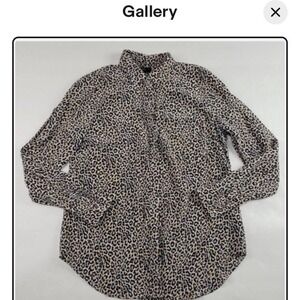 J Crew 100% Silk Leopard Blouse- 00 #leopardprint